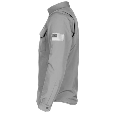 Protective SoftShell Winter Jacket with Pads for Men - Gray Matte