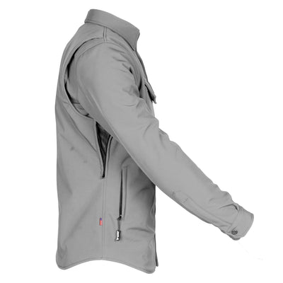 Protective SoftShell Winter Jacket with Pads for Men - Gray Matte
