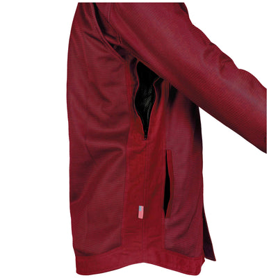 Protective Summer Mesh Shirt with Pads - Red Maroon Solid