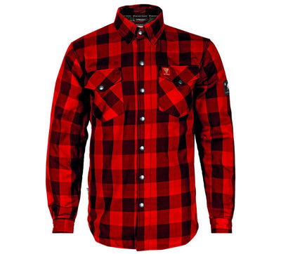 Protective Flannel Shirt with Pads - Red Checkered