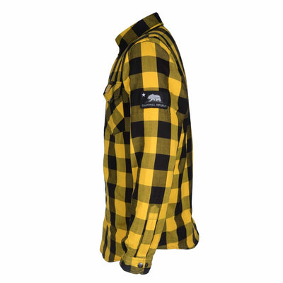 Protective Flannel Shirt with Pads "Blaze of Glory" - Yellow and Black Checkered