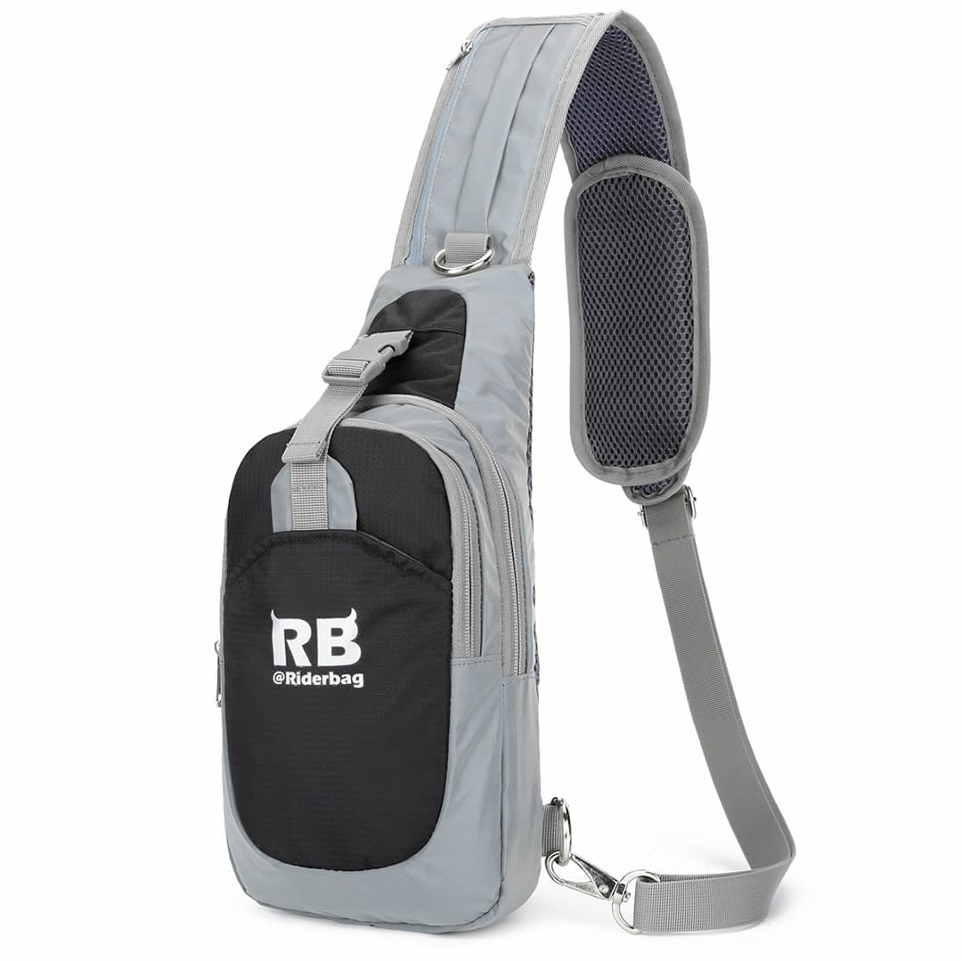 Reflective Black Sling Bag, Crossbody Bag, Shoulder Backpack 