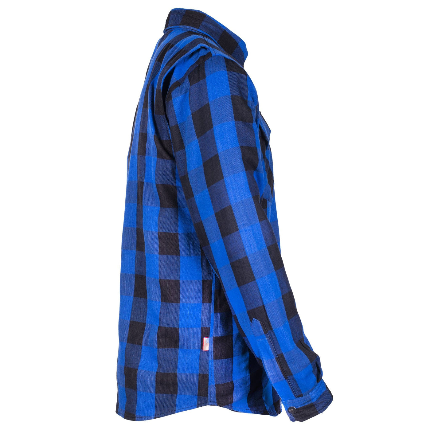 Protective Flannel Shirt with Pads - Blue Checkered