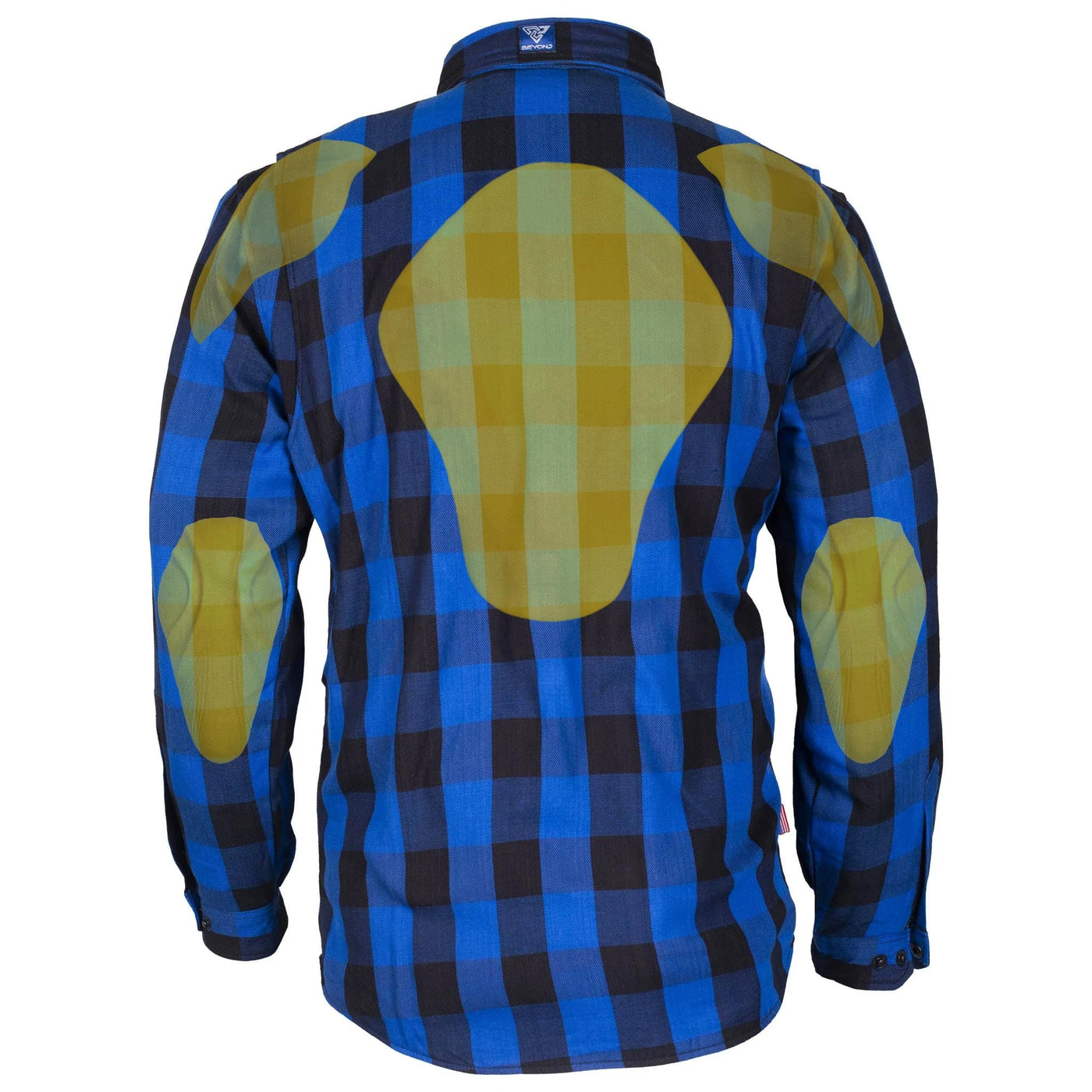 Protective Flannel Shirt with Pads - Blue Checkered