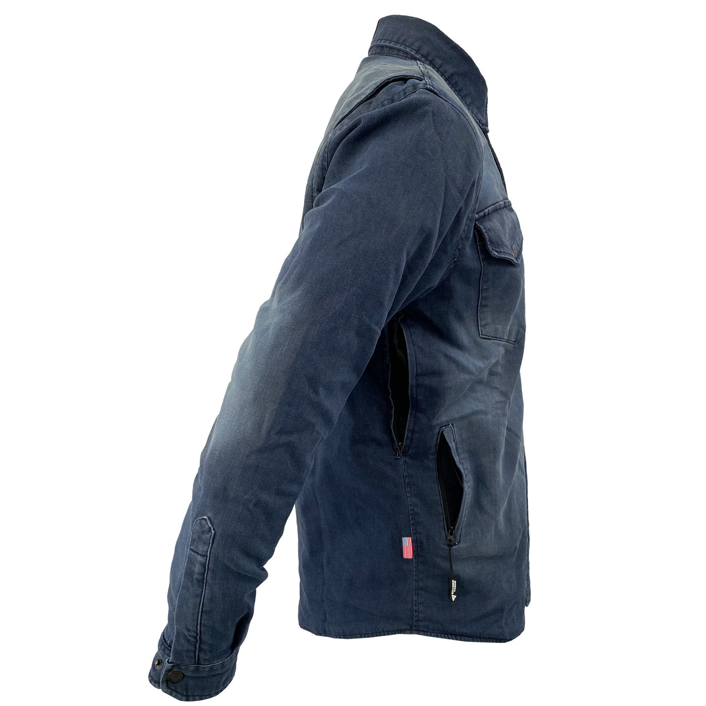 Protective Jeans Jacket with Pads - Blue Faded