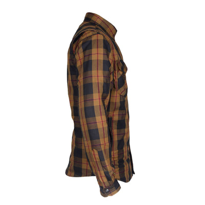 Protective Flannel Shirt with Pads "Wild West" - Brown, Black, Red
