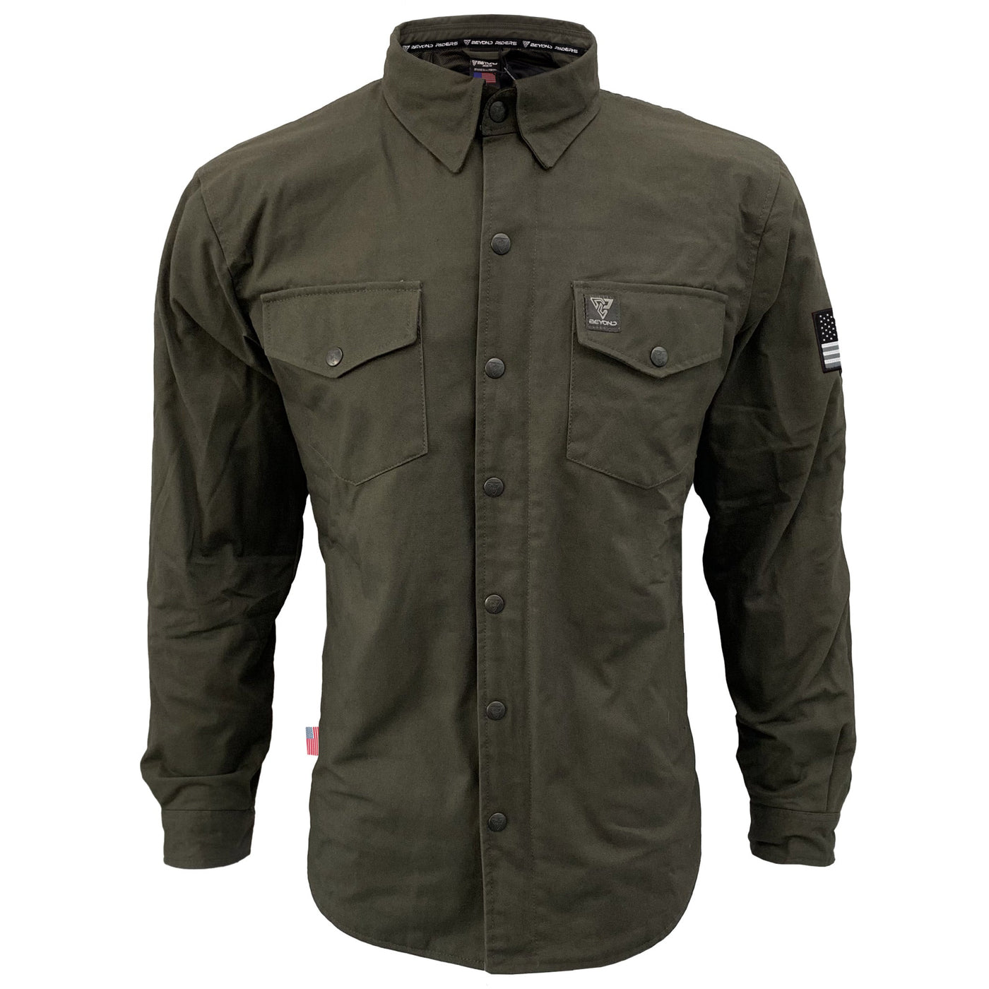 Protective Canvas Jacket with Pads for Men - Army Green