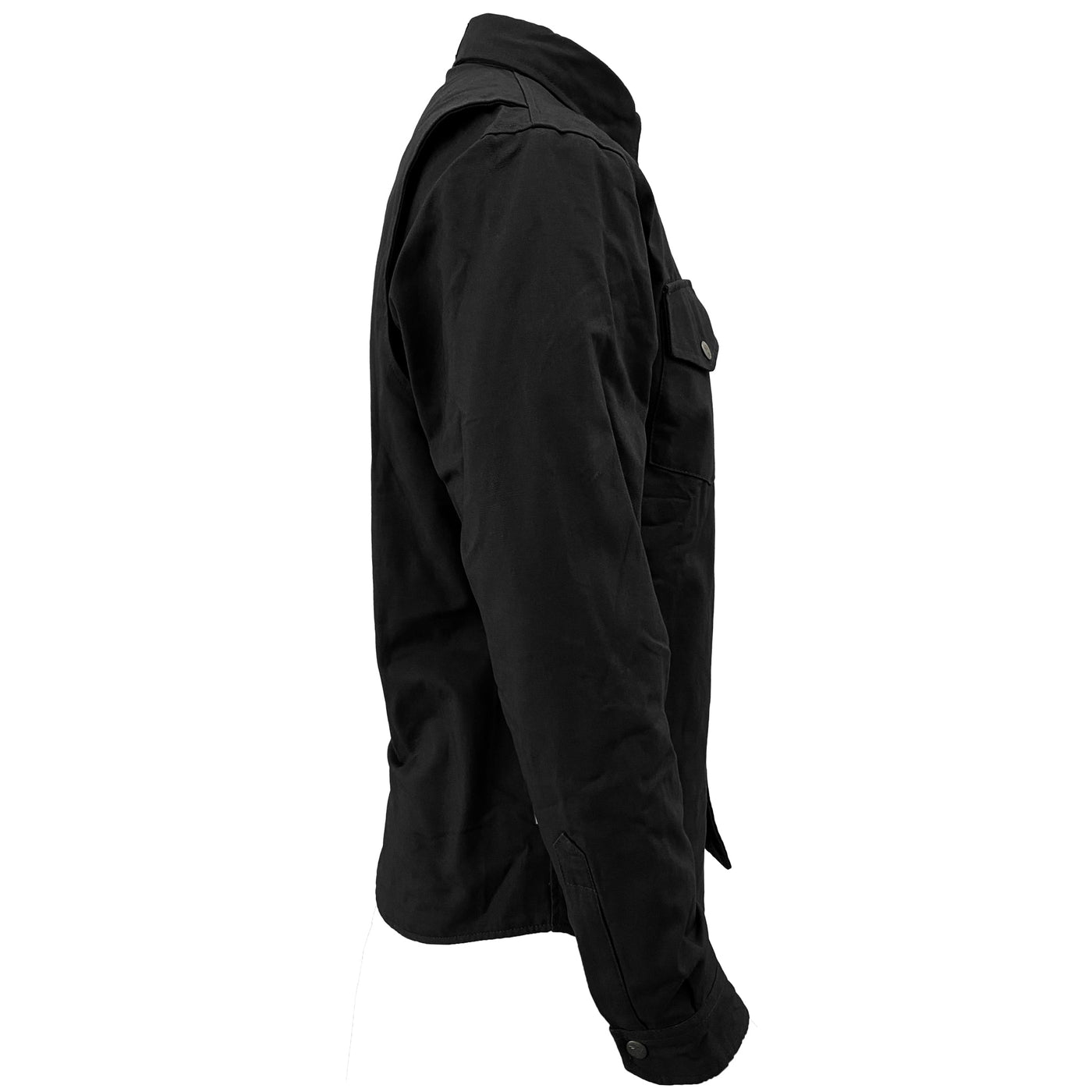 Protective Canvas Jacket with Pads for Men - Black Solid