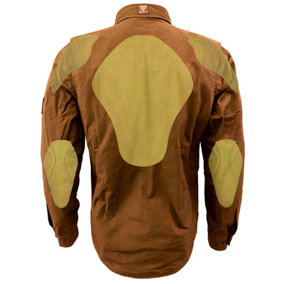 Protective Canvas Jacket with Pads for Men - Light Brown