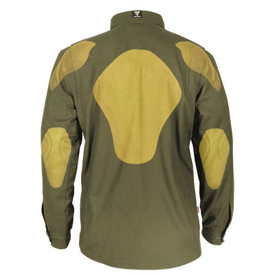 Protective Flannel Shirt with Pads - Army Green Solid