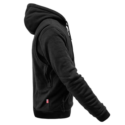 Protective Fleece Unisex Hoodie with Pads - Black Matte