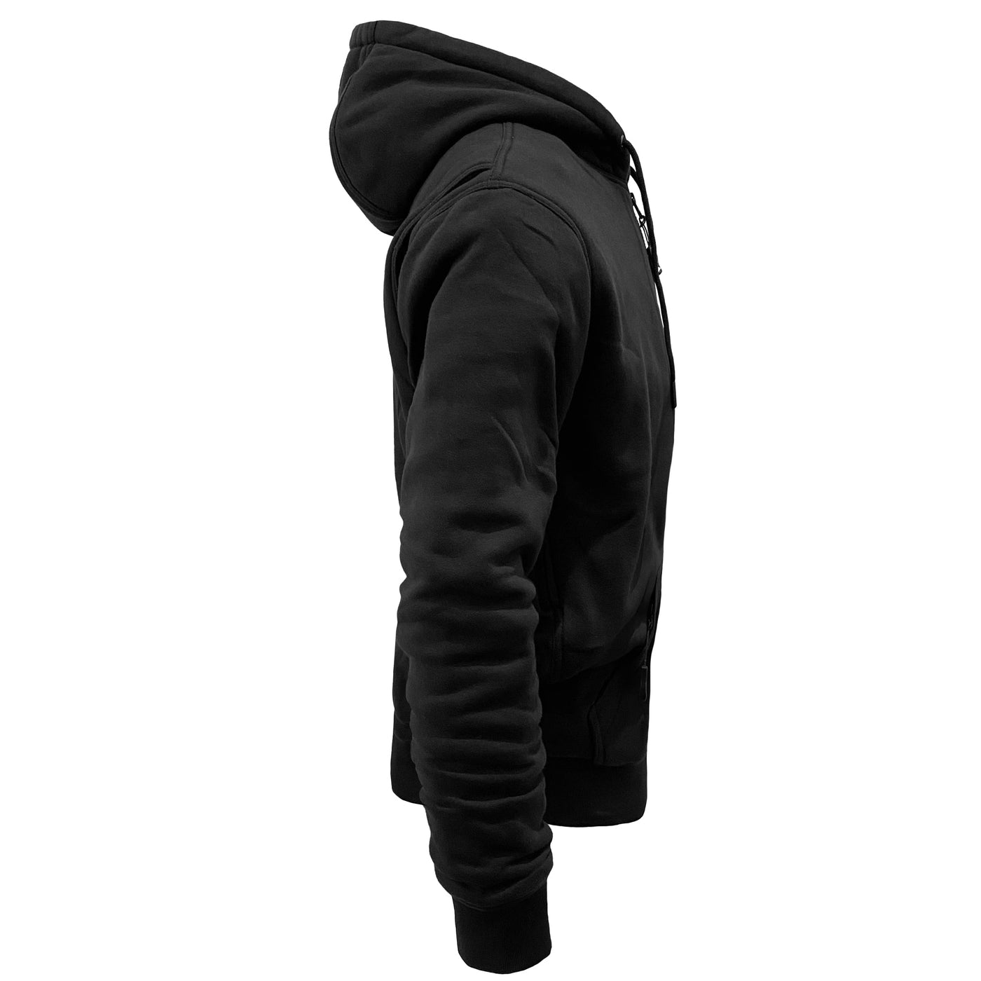 Protective Fleece Unisex Hoodie with Pads - Black Matte