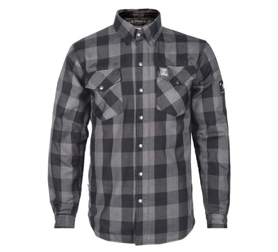 Protective Flannel Shirt with Pads - Grey Checkered