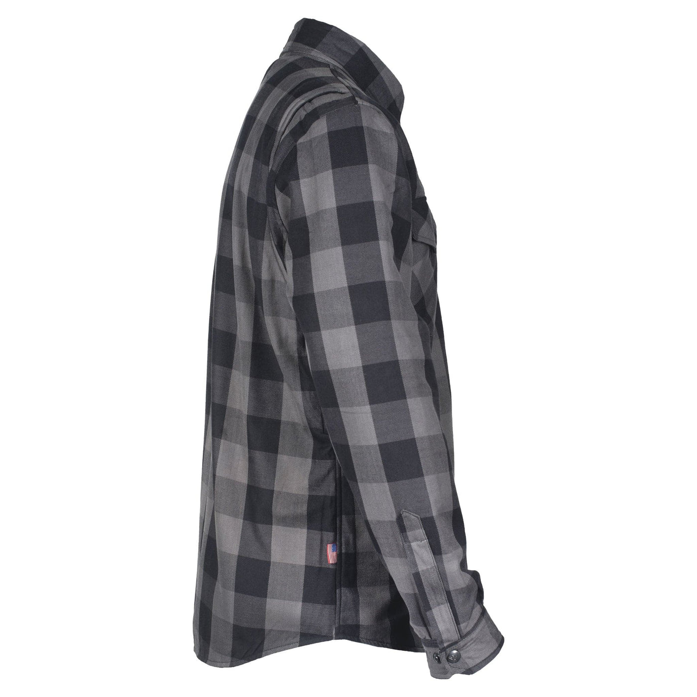 Protective Flannel Shirt with Pads - Grey Checkered