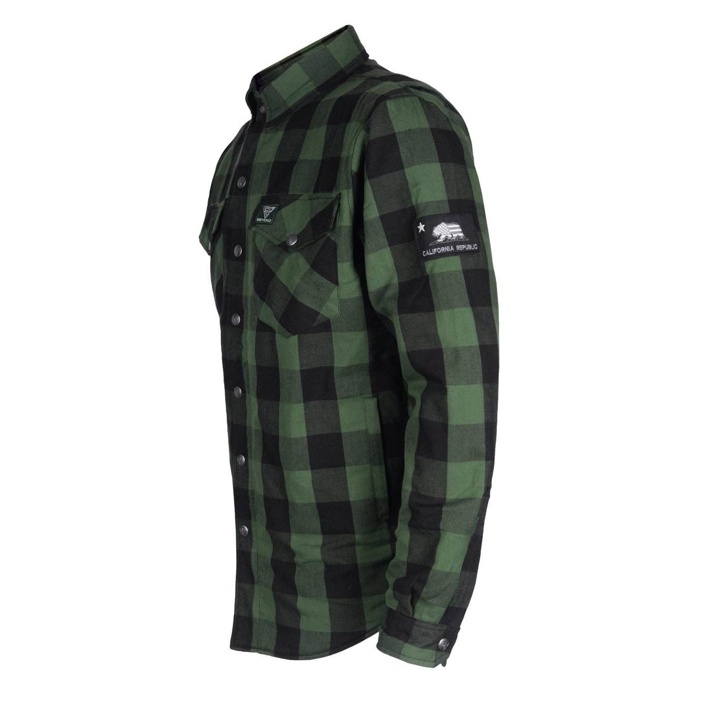 Protective Flannel Shirt with Pads "Forest Fury" - Green and Black