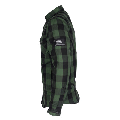 Protective Flannel Shirt with Pads "Forest Fury" - Green and Black