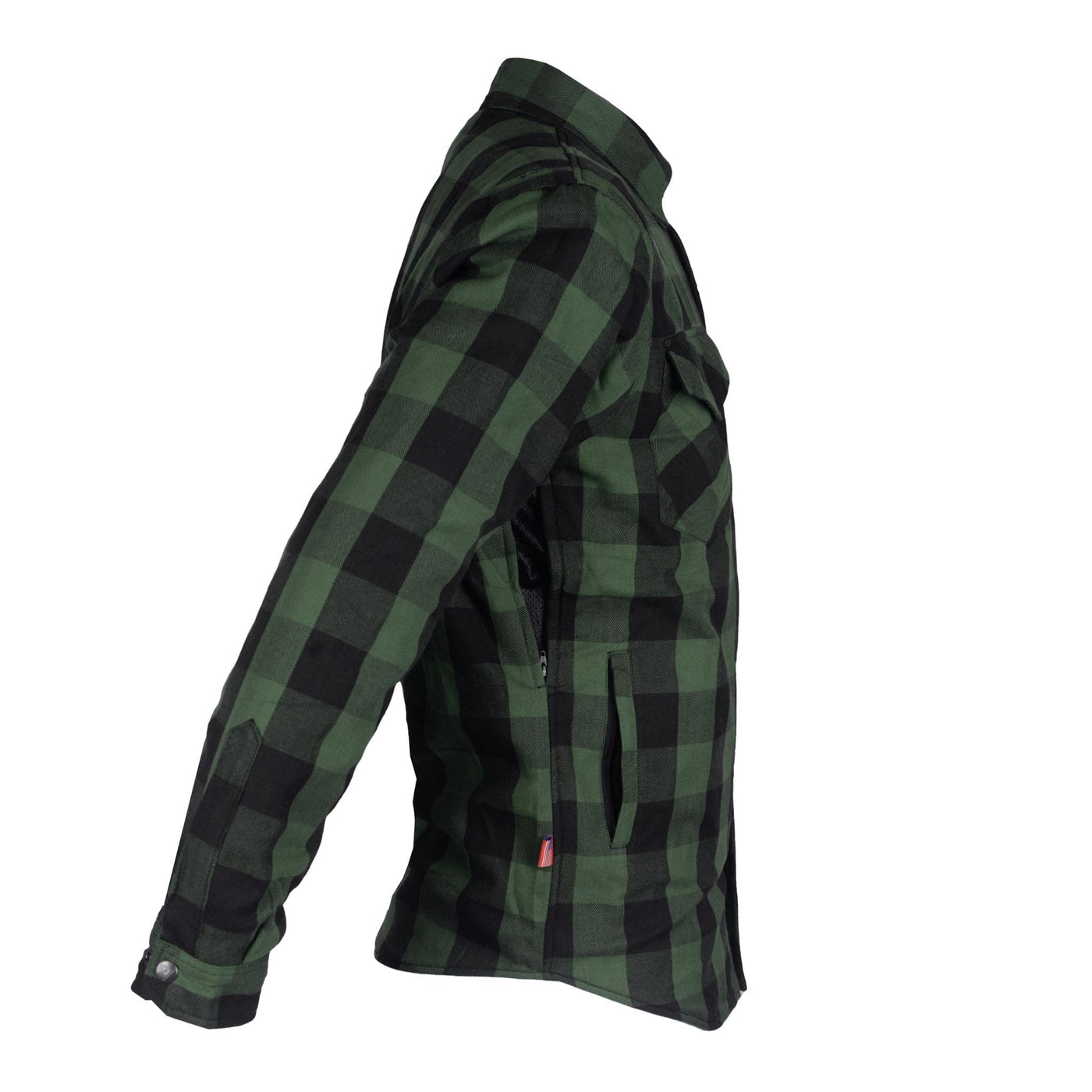 Protective Flannel Shirt with Pads "Forest Fury" - Green and Black