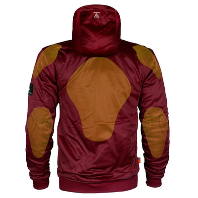 Ultra Protective Hoodie with Pads - Red Maroon Solid