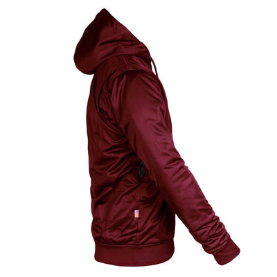 Ultra Protective Hoodie with Pads - Red Maroon Solid