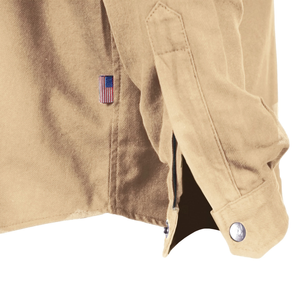 Protective Flannel Shirt with Pads - Khaki Solid
