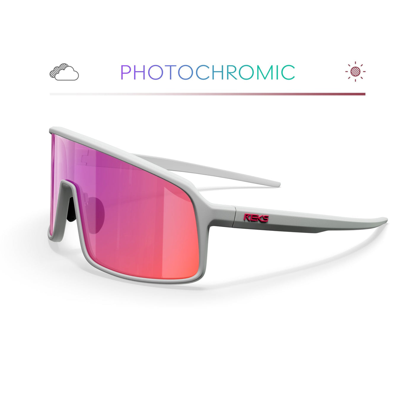 REKS® White K-Shield Kontrast Photochromic Sunglasses