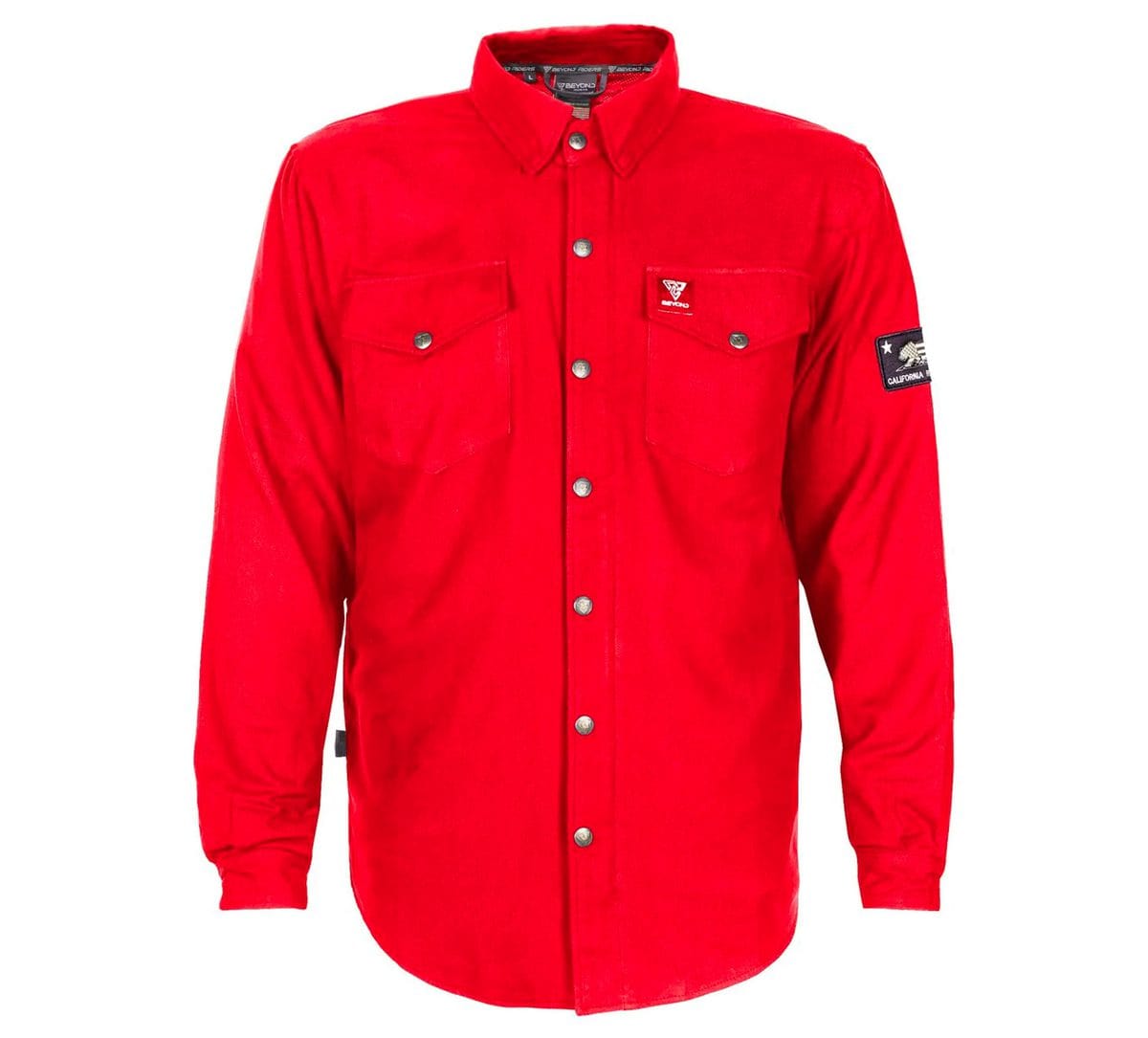 Protective Flannel Shirt with Pads - Red Solid