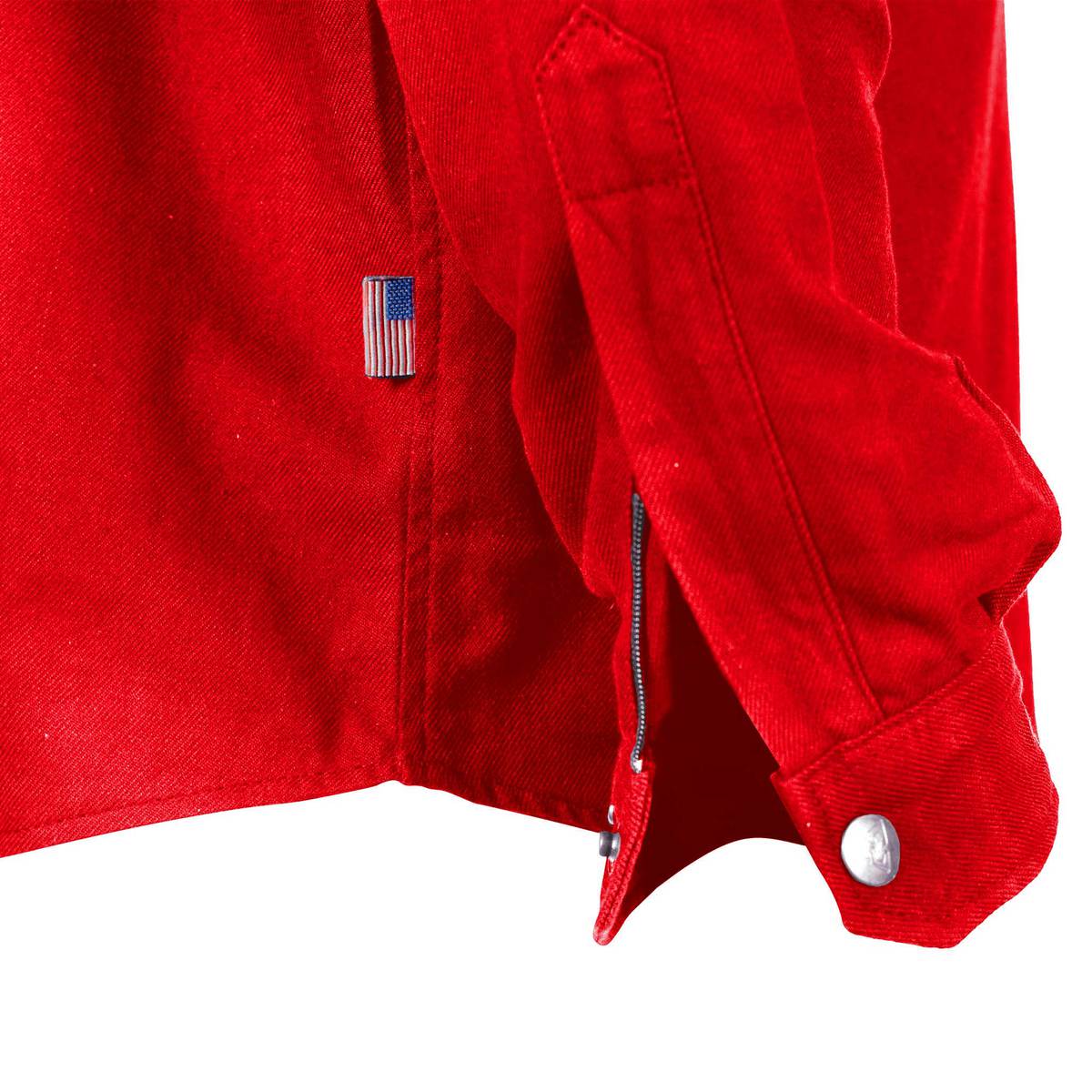 Protective Flannel Shirt with Pads - Red Solid