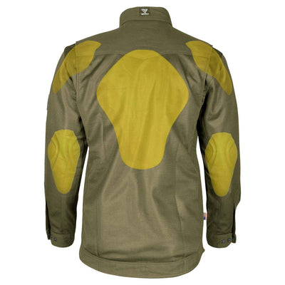 Protective Summer Mesh Shirt with Pads - Army Green Solid