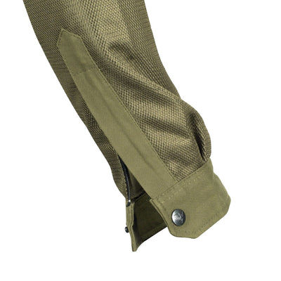 Protective Summer Mesh Shirt with Pads - Army Green Solid