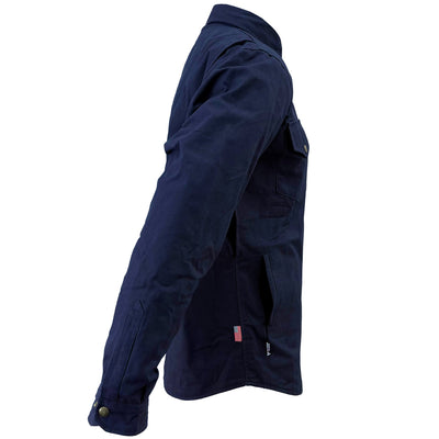 Protective Canvas Jacket with Pads for Men - Navy Blue Solid