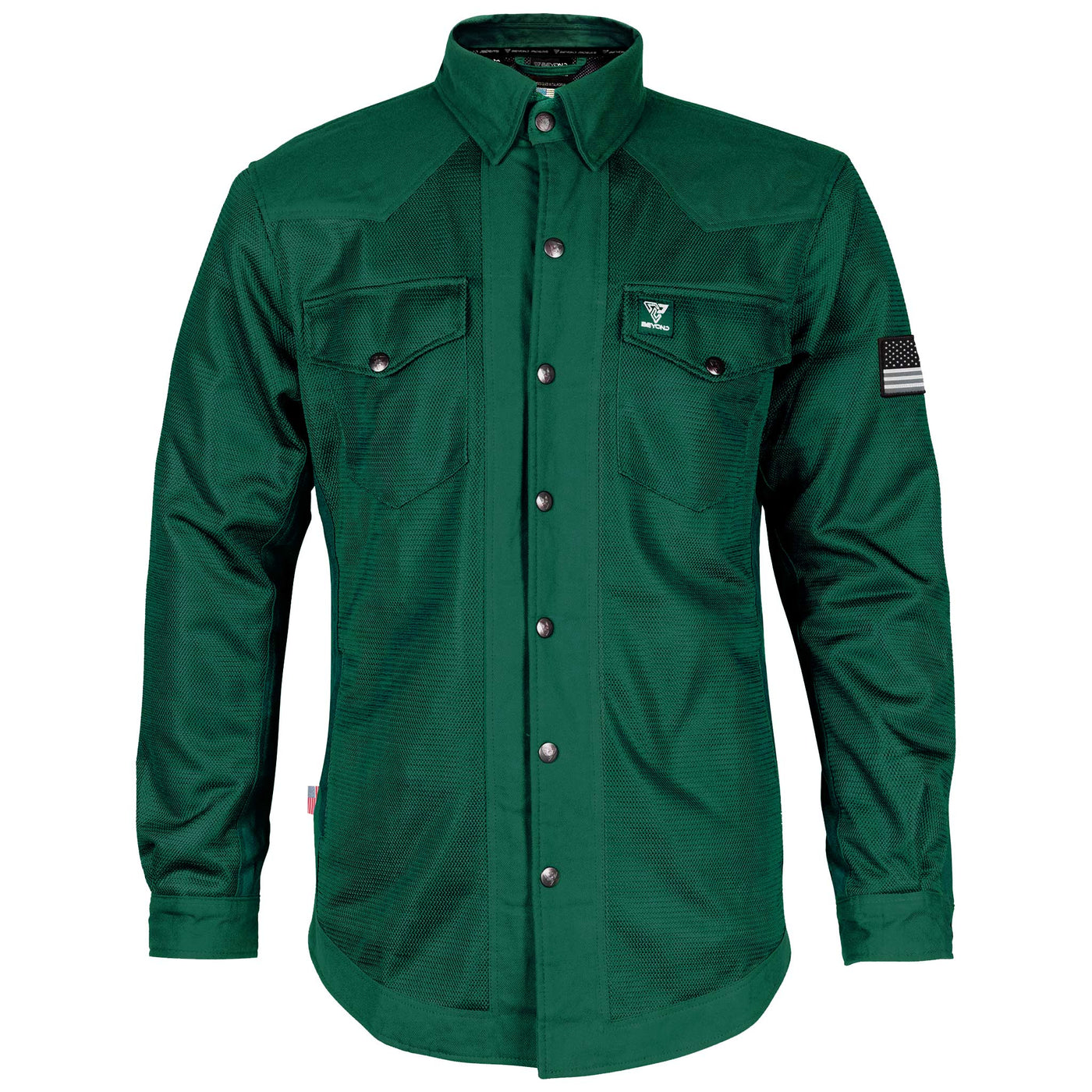 Protective Summer Mesh Shirt with Pads - Dark Green Solid
