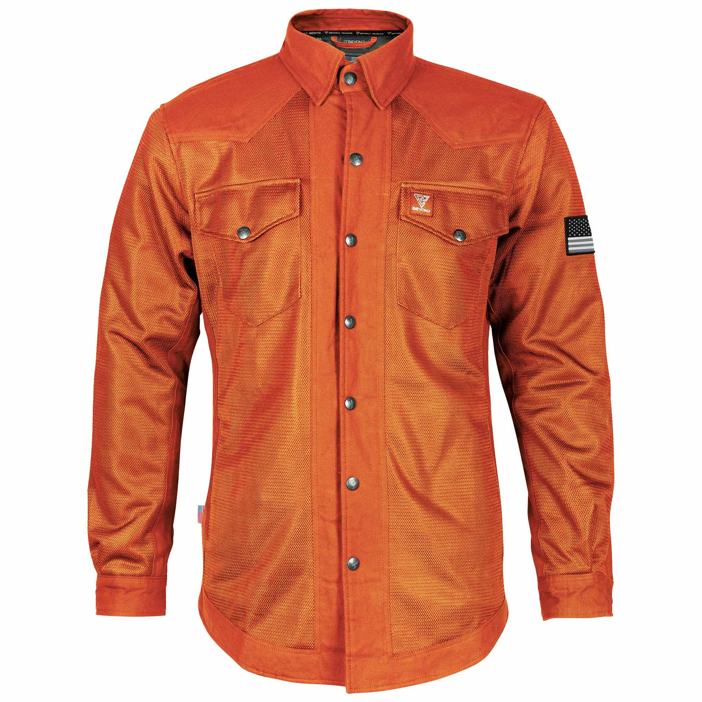Protective Summer Mesh Shirt with Pads - Orange Solid