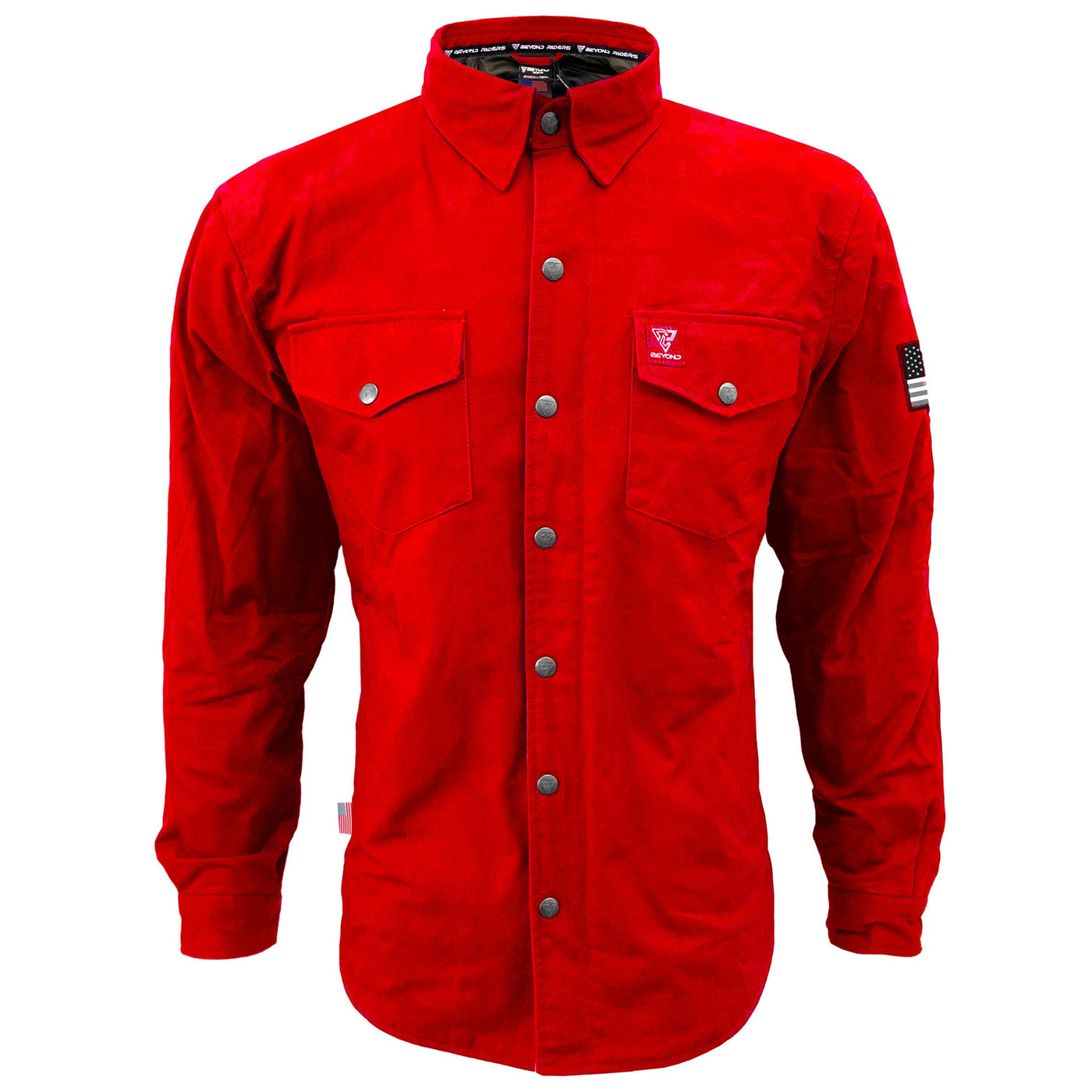 Protective Canvas Jacket with Pads for Men - Red