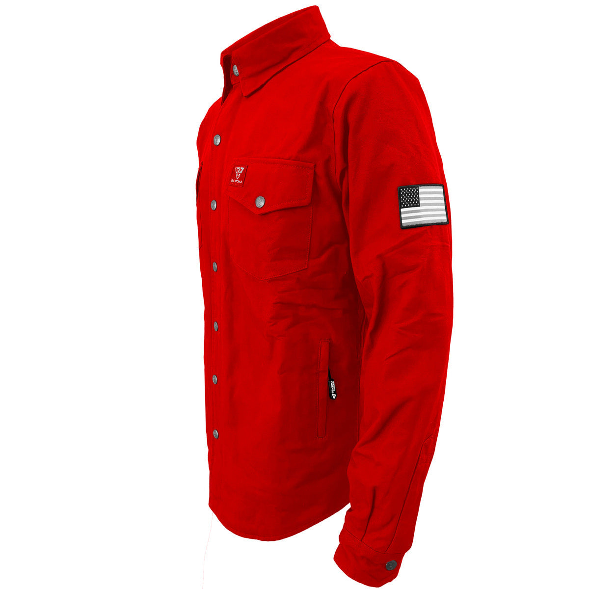 Protective Canvas Jacket with Pads for Men - Red