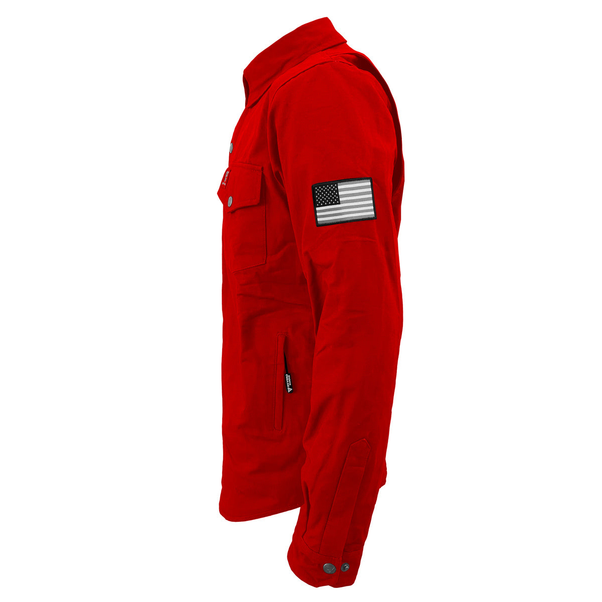 Protective Canvas Jacket with Pads for Men - Red