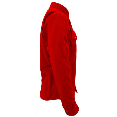 Protective Canvas Jacket with Pads for Men - Red