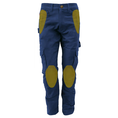 Relaxed Fit Cargo Pants with Pads - Navy Blue