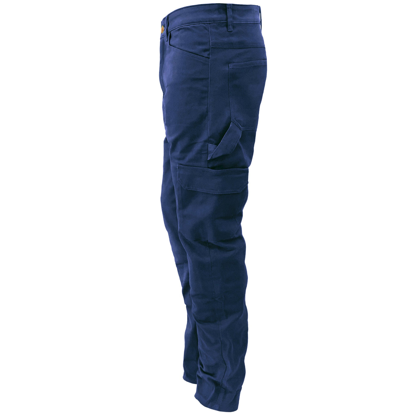 Relaxed Fit Cargo Pants with Pads - Navy Blue