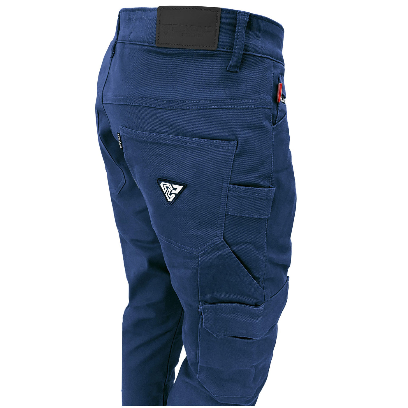 Straight Leg Cargo Pants with Pads - Navy Blue