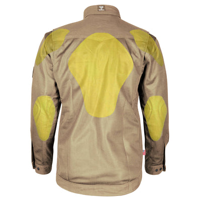 Protective Summer Mesh Shirt with Pads - Camel Solid