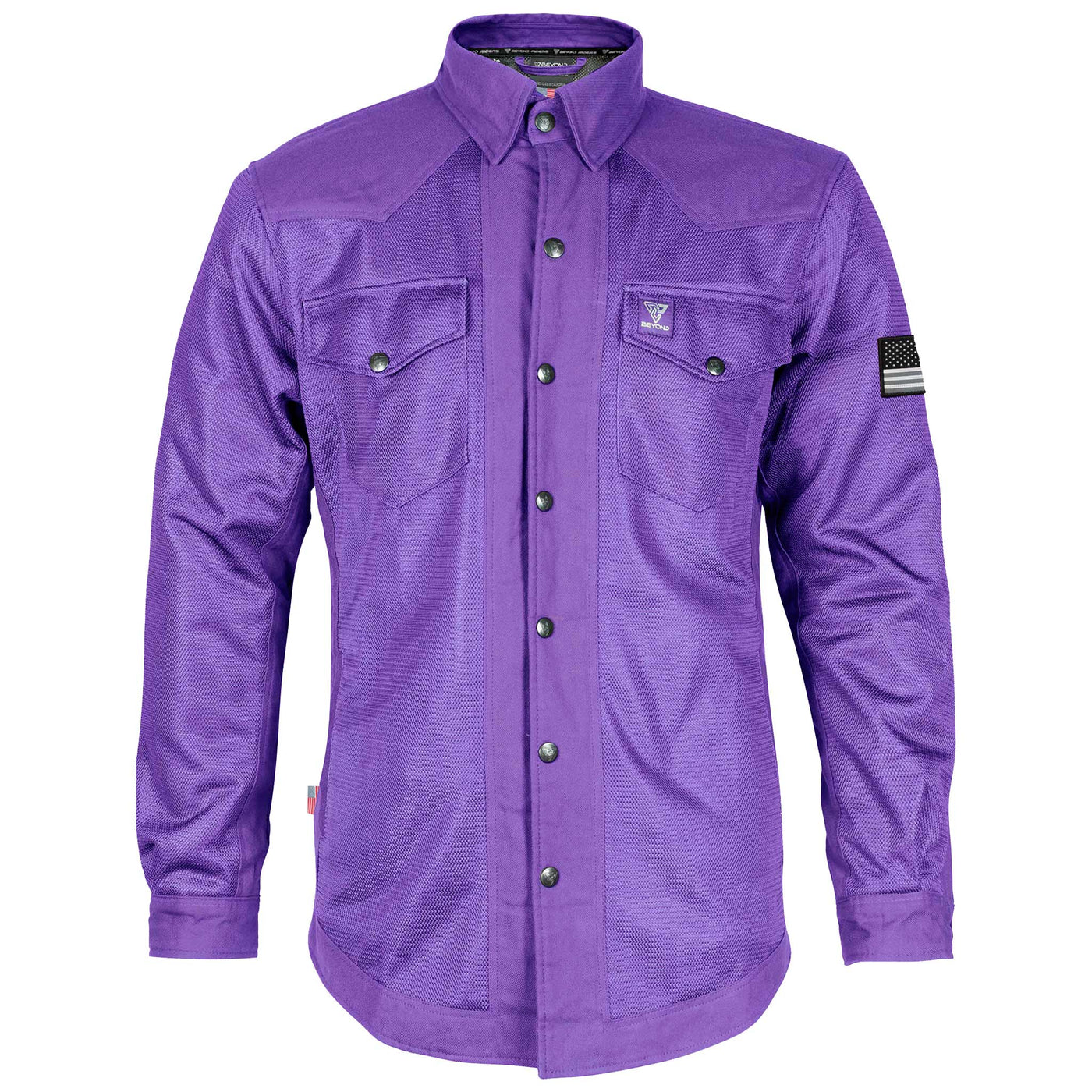 Protective Summer Mesh Shirt with Pads - Purple Solid