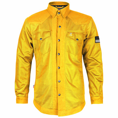 Protective Summer Mesh Shirt with Pads - Yellow Solid