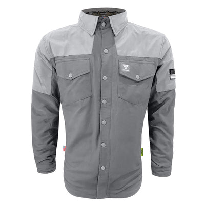 Flannel Reflective Shirt with Pads "Twilight Titanium" - Gray
