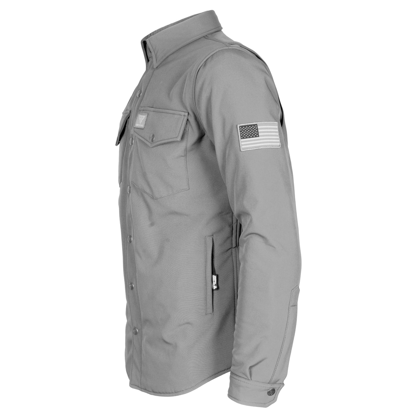 Protective SoftShell Winter Jacket with Pads for Men - Gray Matte