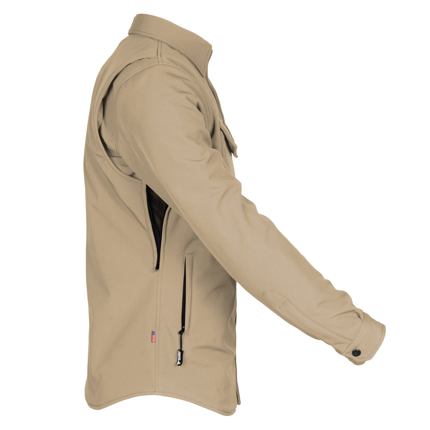 Protective SoftShell Winter Jacket with Pads for Men - Khaki Matte