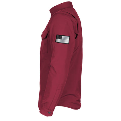 Protective SoftShell Winter Jacket for Men with Pads - Red Maroon Matte