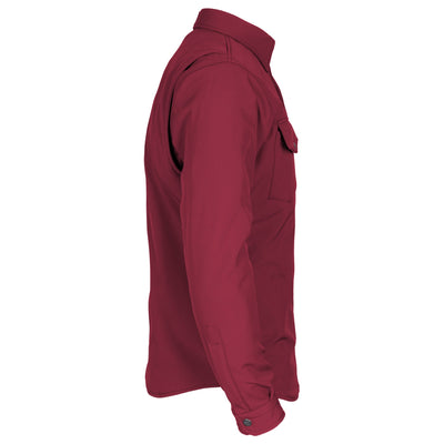 Protective SoftShell Winter Jacket for Men with Pads - Red Maroon Matte