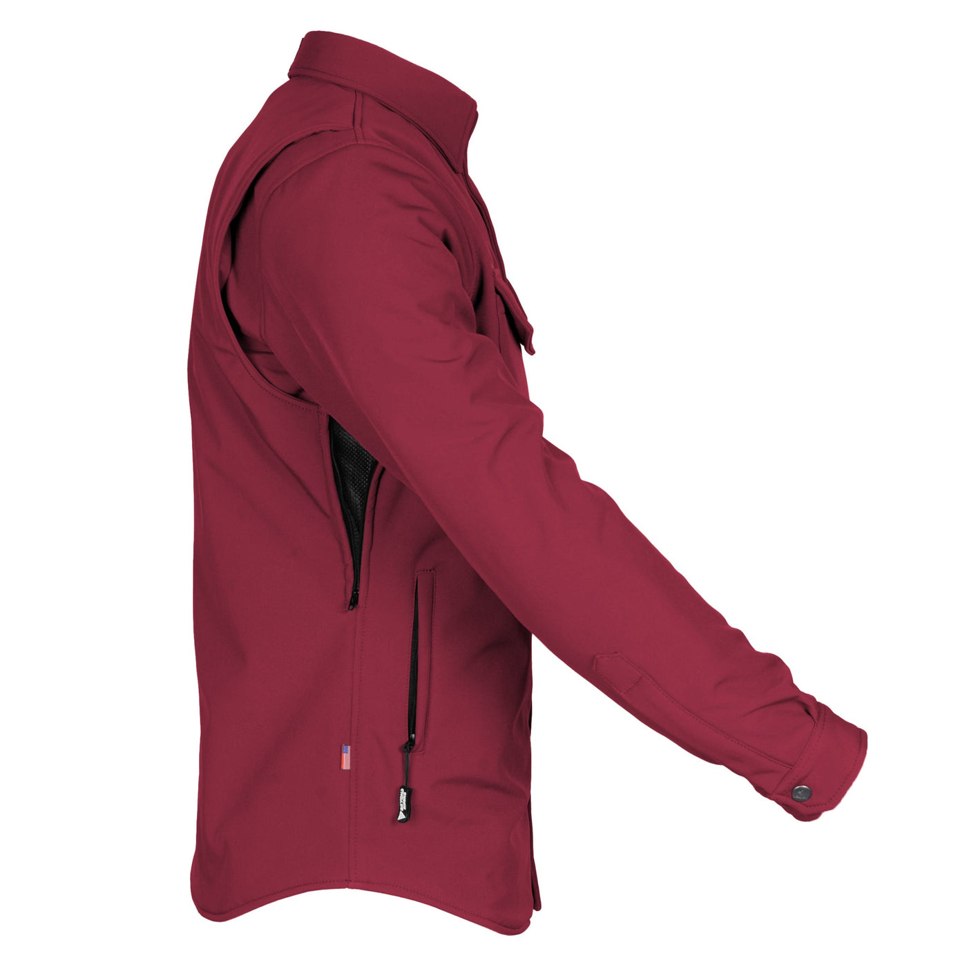 Protective SoftShell Winter Jacket for Men with Pads - Red Maroon Matte