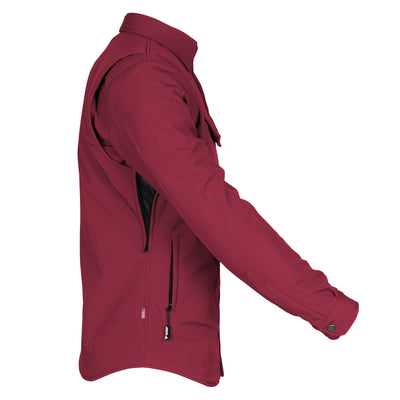 Protective SoftShell Winter Jacket for Men with Pads - Red Maroon Matte