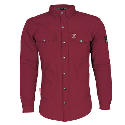 Protective SoftShell Winter Jacket for Men with Pads - Red Maroon Matte